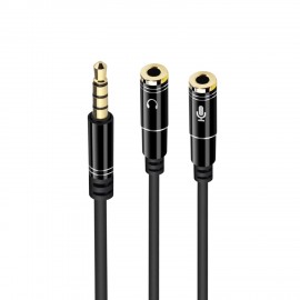 Ewent EC1641 cable de audio 0,3 m 3,5mm 2 x 3,5mm Negro