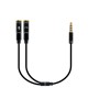 Ewent EC1641 cable de audio 0,3 m 3,5mm 2 x 3,5mm Negro