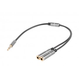 GENESIS A20 cable de audio 0,2 m Jack 3.5mm Negro, Plata - nka-0729