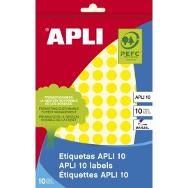APLI 02730 etiqueta autoadhesiva Alrededor Permanente Amarillo 1008 pieza(s)