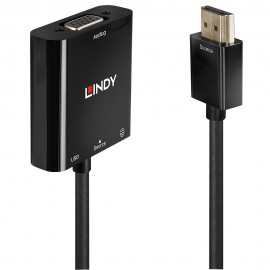 Lindy 38285 adaptador de cable de vídeo 0,1 m HDMI tipo A (Estándar) VGA (D-Sub) Negro