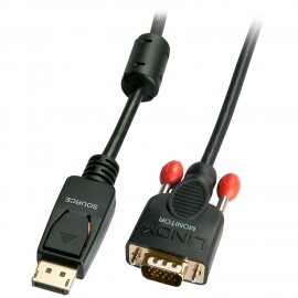 Lindy 41942 adaptador de cable de vídeo 2 m DisplayPort VGA Negro