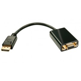 Lindy 41006 adaptador de cable de vídeo 0,15 m DisplayPort VGA Negro