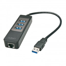 Lindy 43176 hub de interfaz USB 3.2 Gen 1 (3.1 Gen 1) Type-A 5000 Mbit/s Negro