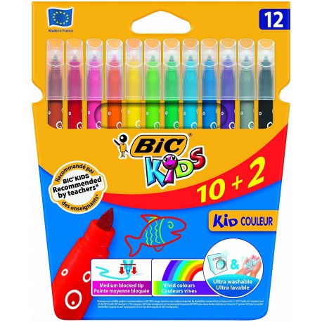 BIC Kid Couleur rotulador Medio Multicolor 12 pieza(s) - 9202942