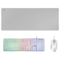 Mars Gaming MCPXWES Combo Teclado+Ratón+Alfombrilla Blanco ES