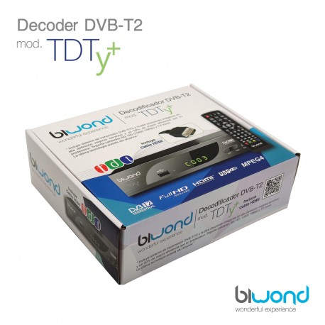 PINBOX TDT HD Decodificador-Grabador DVB-T2 TDTy+ Biwond - bw0040