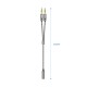 AISENS Cable Adaptador Audio Jack 3.5 4pines/H-2xjack 3.5 3pines/M, Gris, 25cm - A128-0417