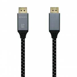 AISENS Cable Displayport V1.4 8k@60hz, DP/M-DP/M, Gris/Negro, 3.0m - A149-0438