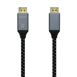 AISENS Cable Displayport V1.4 8k@60hz, DP/M-DP/M, Gris/Negro, 3.0m - A149-0438