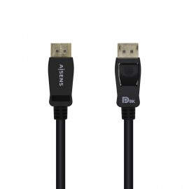 AISENS Cable Displayport Certificado V1.4 8k@60hz, DP/M-DP/M, Negro, 0.5m - A149-0430