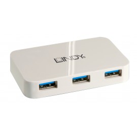 Lindy 43143 hub de interfaz USB 3.2 Gen 1 (3.1 Gen 1) Type-A 5000 Mbit/s Blanco