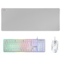 Mars Gaming MCPXWPT Combo Teclado+Ratón+Alfombrilla Blanco PT