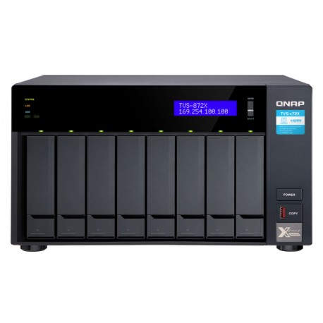 QNAP TVS-872X-I3-8G servidor de almacenamiento NAS Torre Ethernet Negro i3-8100T