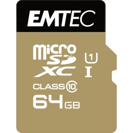 Emtec microSD Class10 Gold+ 64GB memoria flash MicroSDXC Clase 10 - ECMSDM64GXC10GP