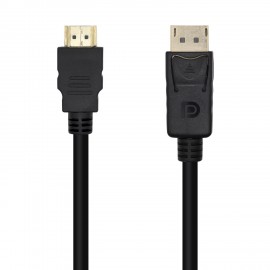 AISENS Cable Conversor DisplayPort A HDMI, DP/M-HDMI/M, Negro, 3.0m - A125-0460