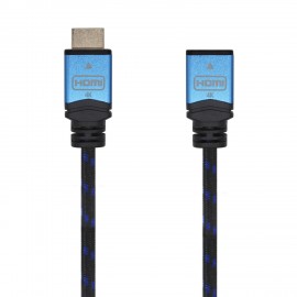AISENS Cable HDMI V2.0 Prolongador Premium Alta Velocidad / HEC 4K@60Hz 18Gbps, A/M-A/H, Negro/Azul, 3.0m - A120-0454