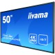 iiyama LH5042UHS-B3 pantalla de señalización Pizarra de caballete digital 125,7 cm (49.5'') VA 4K Ultra HD Negro Android 8.0