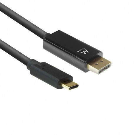 Ewent EW9826 adaptador de cable de vídeo 2 m USB Tipo C DisplayPort Negro