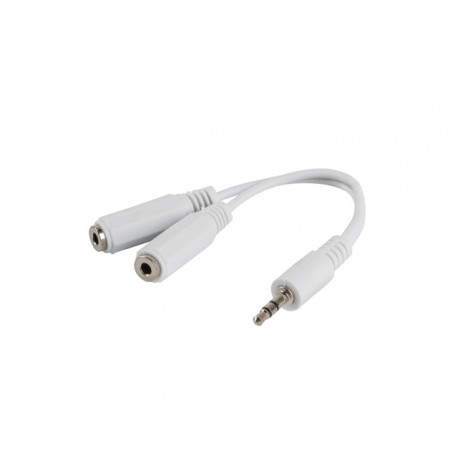 Lanberg AD-0024-W cable de audio 0,1 m 3,5mm 2 x 3.5mm Blanco
