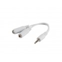Lanberg AD-0024-W cable de audio 0,1 m 3,5mm 2 x 3.5mm Blanco