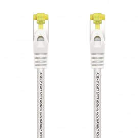 AISENS Cable De Red Latiguillo RJ45 LSZH Cat.7 600 MHz S/FTP PIMF AWG26, Blanco, 2.0 m - A146-0491