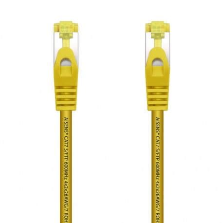 AISENS Cable De Red Latiguillo RJ45 LSZH Cat.7 600 MHz S/FTP PIMF AWG26, Amarillo, 2.0 m - A146-0475