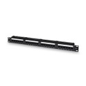 AISENS Panel De Parcheo De 24 Puertos RJ45 Cat.6 UTP, 19'' 1U Dual IDC Con Gestion De Cables, Negro - A141-0509