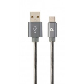 Cablexpert CC-USB2S-AMCM-2M-BG cable USB USB 2.0 USB A Micro-USB B Gris