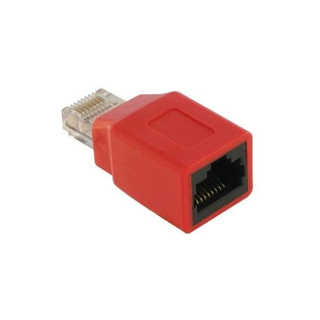 DeLOCK RJ45 Crossover Adapter male - female RJ45 M/F Rojo conector - DELOCK-65025