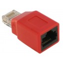 DeLOCK RJ45 Crossover Adapter male - female RJ45 M/F Rojo conector - DELOCK-65025