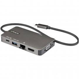 StarTech.com DKT30CHVPD2 hub de interfaz USB 3.2 Gen 1 (3.1 Gen 1) Type-C 5000 Mbit/s Negro, Gris