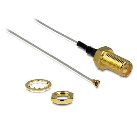 Delock antenna cable rp-sma jack bulkhead mhf iv hsc mxhp32 compatible plug 200 mm 0.81 - 88815