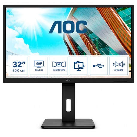 AOC P2 Q32P2 pantalla para PC 80 cm (31.5'') 2560 x 1440 Pixeles 2K Ultra HD LED Negro