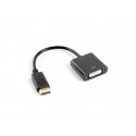 Lanberg AD-0007-BK adaptador de cable de vídeo 0,1 m DisplayPort DVI-D Negro