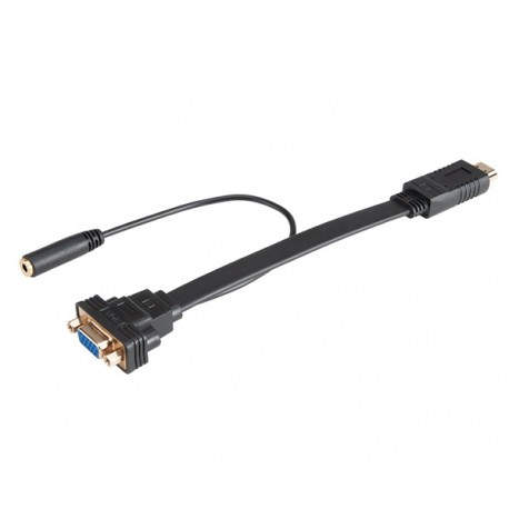 Akasa AK-CBHD18-20BK adaptador de cable de vídeo 0,2 m HDMI tipo A (Estándar) VGA (D-Sub) Negro