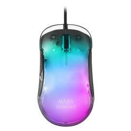Mars Gaming MMGLOW Ratón Gaming RGB Chroma-Glow Acabado Espejo 12800 DPI Negro