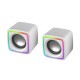 Mars Gaming MSCUBEW Blanco Altavoces Gaming RGB Compactos Procesador Sonido DSP 8W