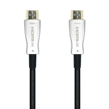 AISENS Cable HDMI V2.0 AOC Premium Alta Velocidad / HEC 4k@60Hz 18Gbps, A/M-A/M, Negro, 15m - A148-0377