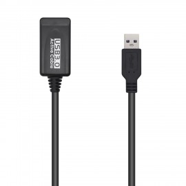 AISENS Cable USB 3.0 Prolongador Con Amplificador, Tipo A/M-A/H, Negro, 5.0m - A105-0525