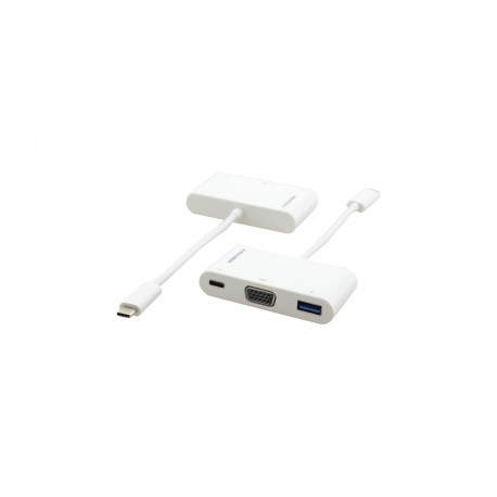 Kramer Electronics ADC-U31C/M1 adaptador de cable de vídeo 0,17 m USB C USB C + USB A + VGA Blanco - 99-97210003