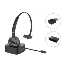 Conceptronic POLONA03BDA auricular y casco Auriculares Diadema Oficina/Centro de llamadas Bluetooth Base de carga Negro