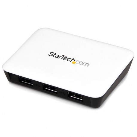 StarTech.com Adaptador de Red NIC Gigabit Ethernet Externo USB 3.0 con Hub Concentrador 3 Puertos con Alimentación ST3300U3S