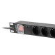 Lanberg PDU-08F-0200-BK unidad de distribución de energía (PDU) 8 salidas AC 1U Negro