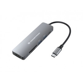 Conceptronic DONN11G hub de interfaz USB 3.2 Gen 1 (3.1 Gen 1) Type-C 5000 Mbit/s Gris