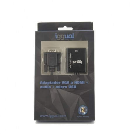 iggual Adaptador VGA a HDMI + audio + microUSB - IGG317297