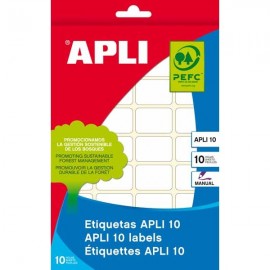 APLI 01639 etiqueta autoadhesiva Rectángulo Permanente Blanco 420 pieza(s)