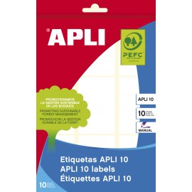 APLI 01650 etiqueta autoadhesiva Rectángulo Permanente Blanco 90 pieza(s)