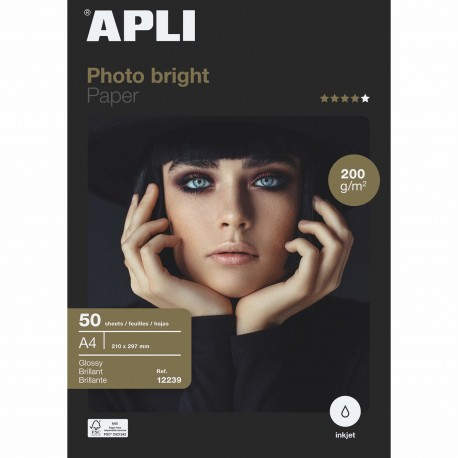 APLI 12239 papel fotográfico Blanco
