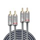 Lindy 35345 cable de audio 1 m 2 x RCA Antracita